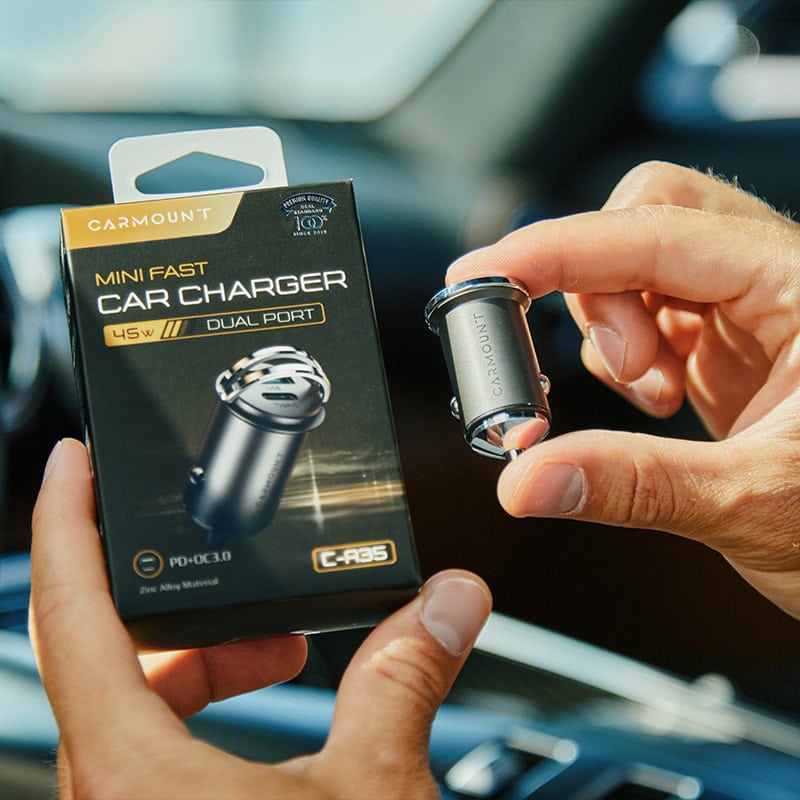 CarMount® Essential Car Pack Plus — Verstelbare Houder, Snellader & Kabel - Afbeelding 4