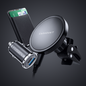 CarMount® iPhone Car Pack Plus — Supporto wireless 2.0, caricabatterie rapido da 45 W e portacarte