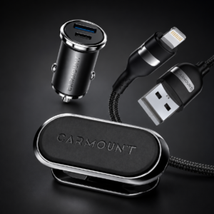 CarMount® Essential Car Pack — Houder, Snellader & Kabel